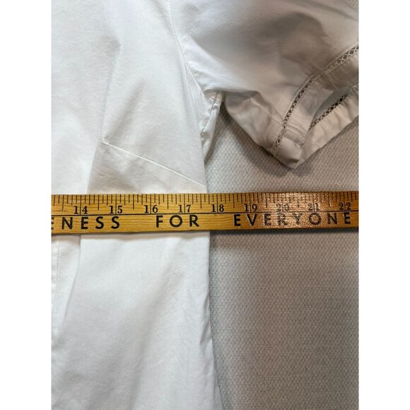 Lands' End Women's Shirt Blouse Summer Size 10 White Lightweight Beach - Picture 9 of 11